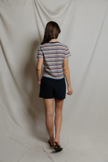 Dawn - stripe supima cotton tee