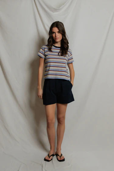 Dawn - stripe supima cotton tee