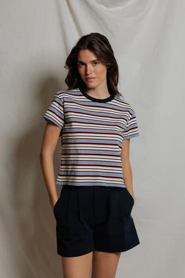 Dawn - stripe supima cotton tee