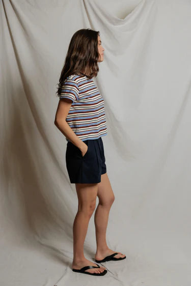 Dawn - stripe supima cotton tee