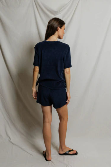 Donny  loop terry crew tee | Navy