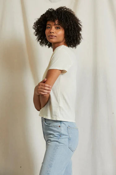 harley cotton boxy crewneck tee | Bright Ivory