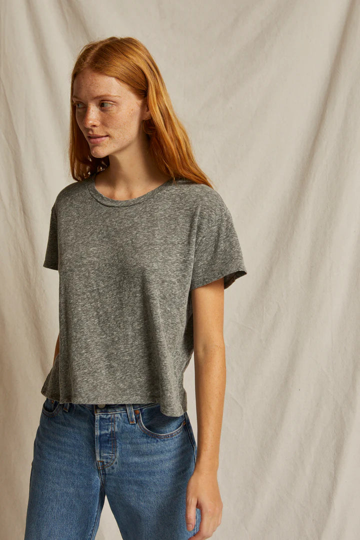 harley cotton boxy crewneck tee | Heather Grey