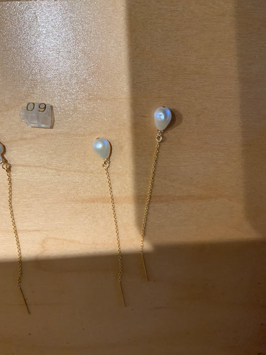 Candice Threader Earrings single regular Pearl