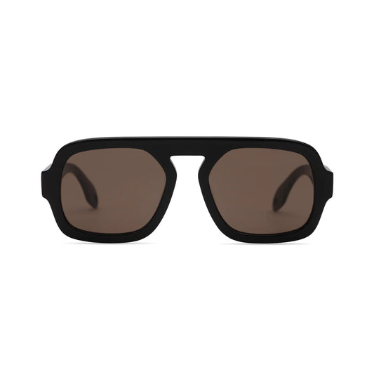 Jane in Gloss Black Dark Brown Lens