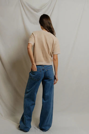 kennedy reverse fleece short sleeve crew neck | Driftwood