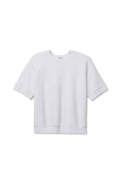 kennedy reverse fleece short sleeve crew neck | White