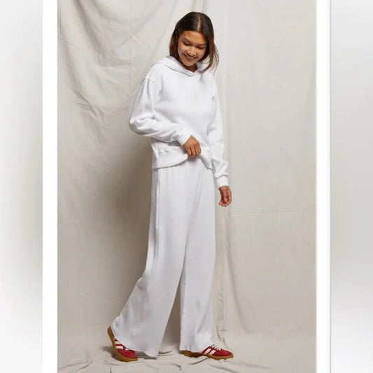 WAFFLE DRAWCORD PANT | WHITE