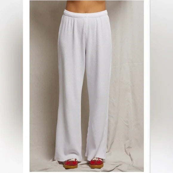 WAFFLE DRAWCORD PANT | WHITE