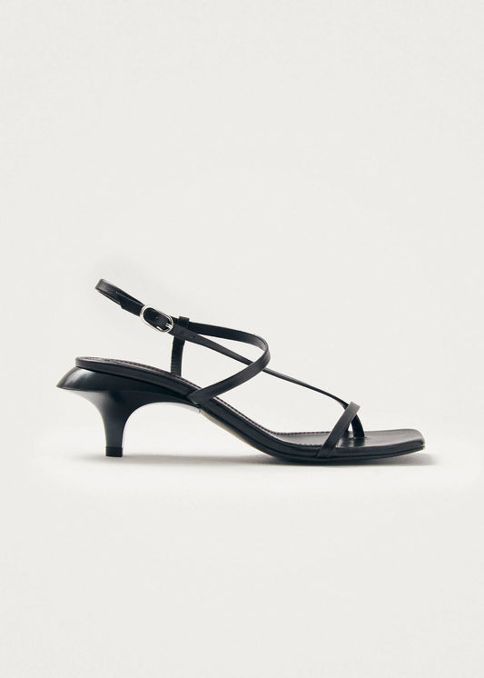 Magali Black Leather Sandals