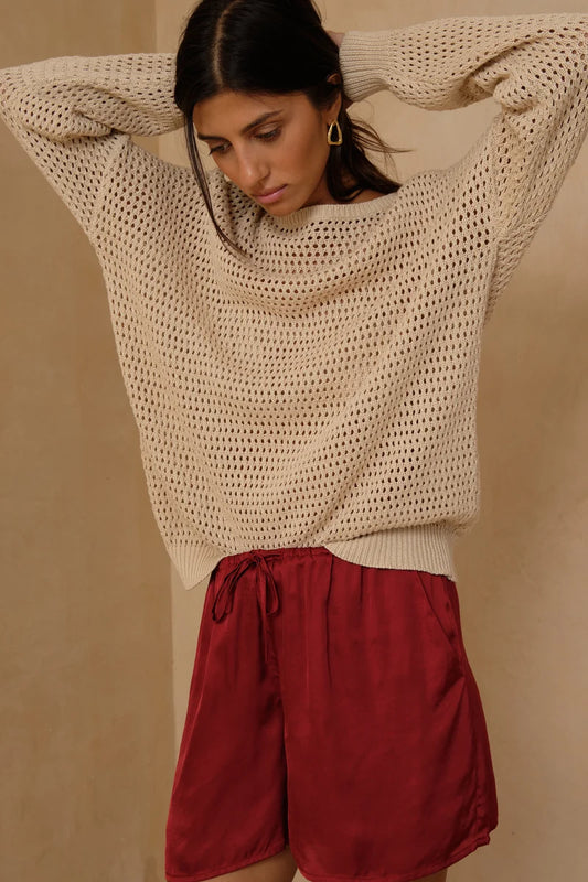 VALENTINA KNIT TOP - SAND