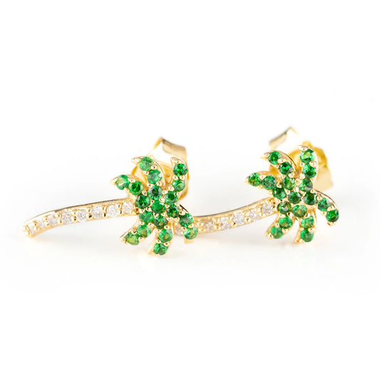 PERIDOT PALM TREE STUDS