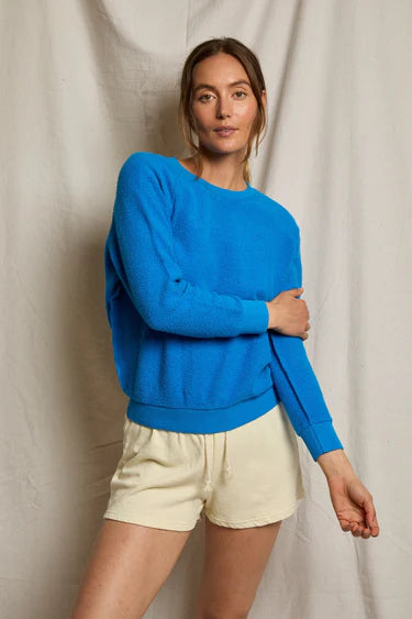 Ziggy Reverse Fleece Crew Neck Sweatshirt | Cobalt