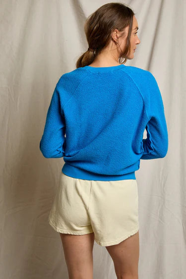 Ziggy Reverse Fleece Crew Neck Sweatshirt | Cobalt