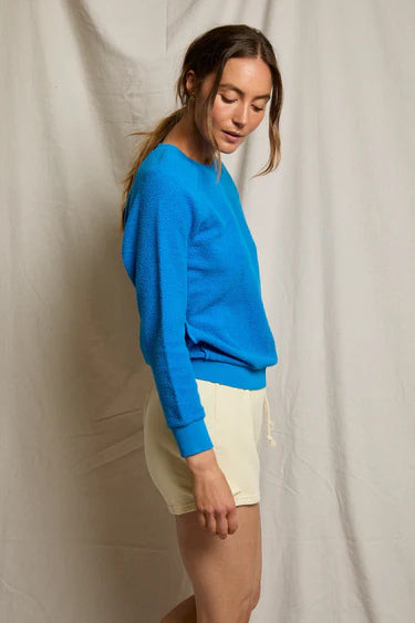 Ziggy Reverse Fleece Crew Neck Sweatshirt | Cobalt