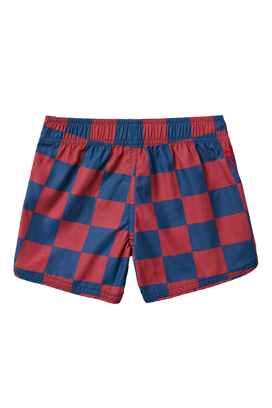 Seaesta Scallop Retro Flare Boardshort |Nautical Checks | Navy Blue + Red