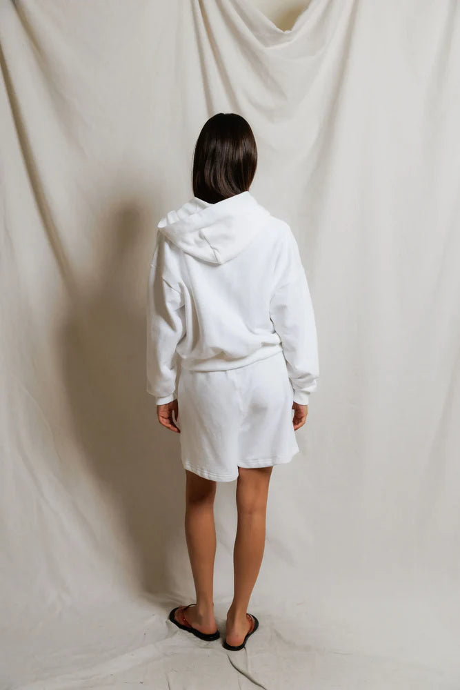 Sean French Terry Zip-Up Hoodie | White