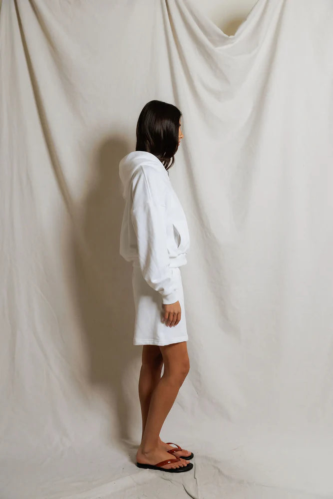 Sean French Terry Zip-Up Hoodie | White