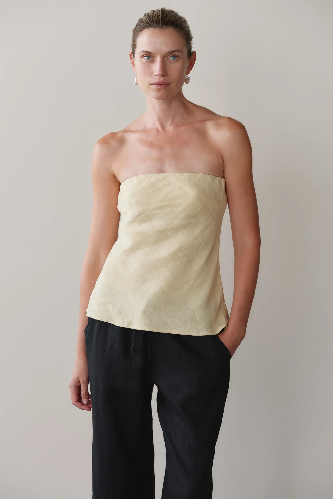 THE LINEN TUBE TOP | Butter Yellow