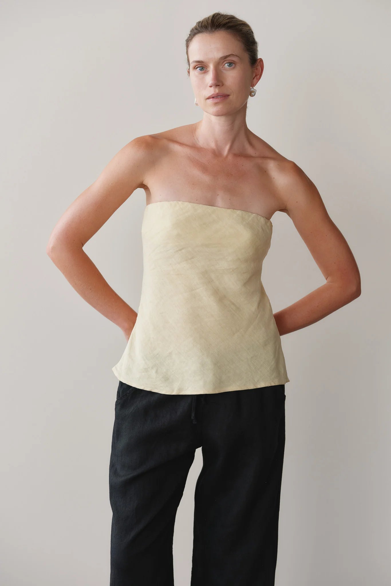 THE LINEN TUBE TOP | Butter Yellow