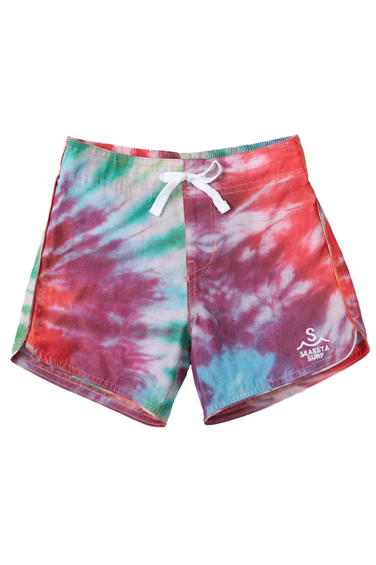 SeaestaSurfBoysBoardshorts – ScallopRetroFlare in Sea Ripple Tie Dye