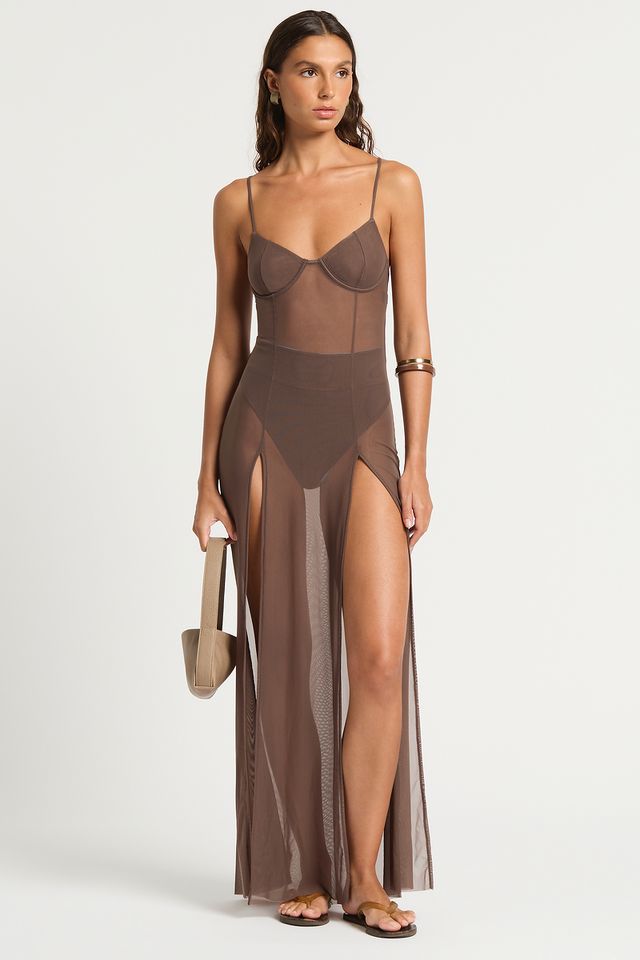 Tate Maxi Dress Rosewood Mesh
