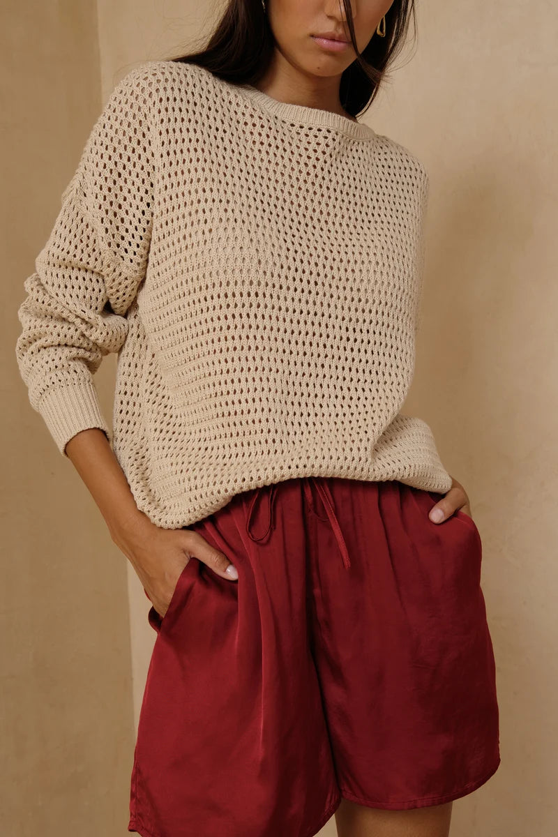 VALENTINA KNIT TOP - SAND